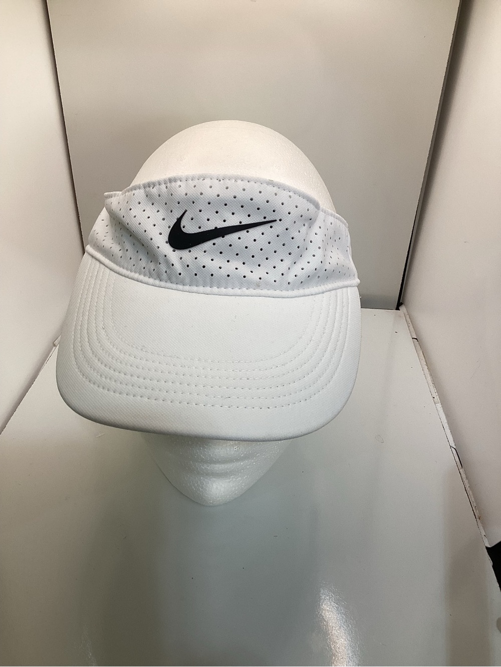 Nike Dri-FIT Featherlight White Running Visor Adjustable Hat